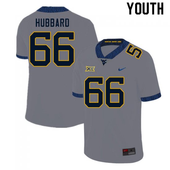 Youth West Virginia Mountaineers NCAA #66 Ja'Quay Hubbard Gray Authentic Nike Stitched College Football Jersey EU15U14UY